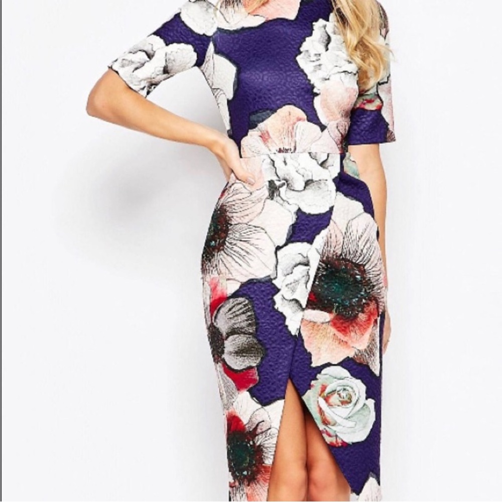 ASOS Textured Dress with Wrap Skirt SZ 6